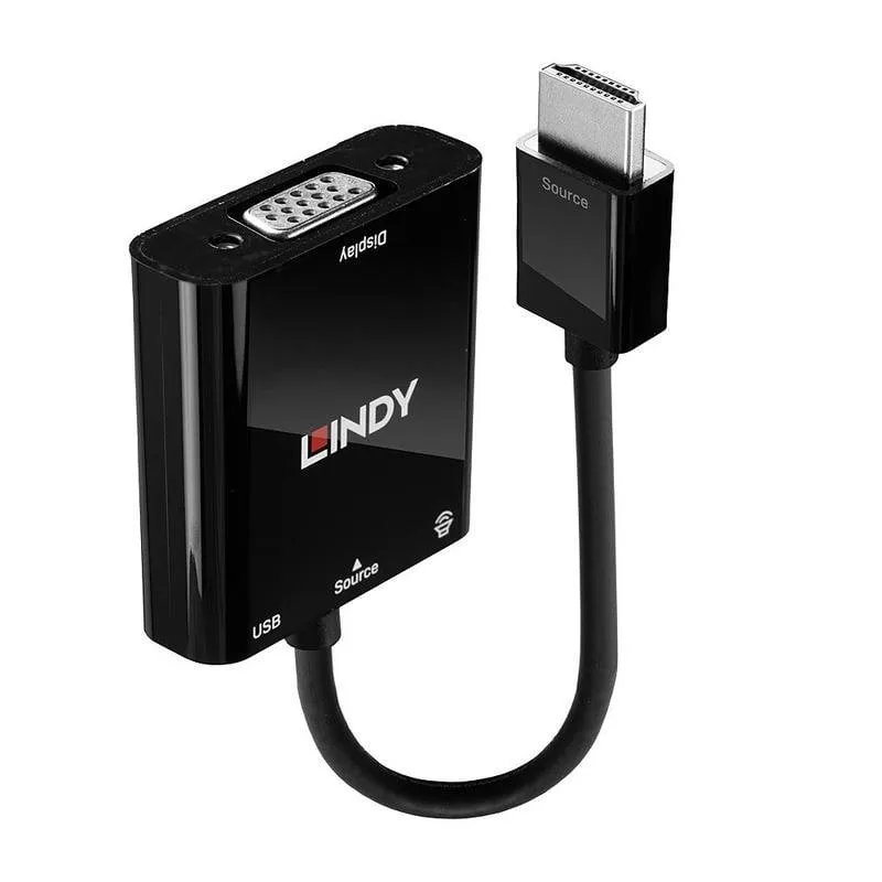 Adattatore video Lindy 0,1 m HDMI a VGA con audio - immagine 1