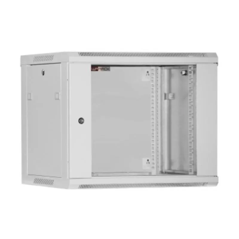 Armadio Rack WP WPN-RWB-06605-G 6U a Muro Porta Vetro Temperato 600x500x370mm Grigio - immagine 1
