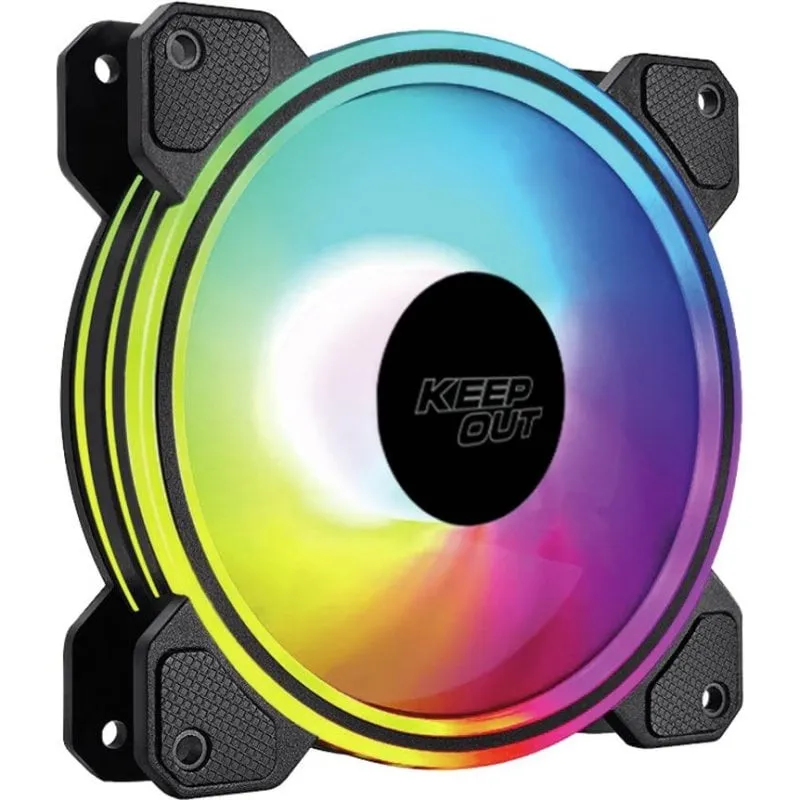 Raffreddamento Aria KeepOut 12 cm 1600 RPM LED ARGB Nero - immagine 1