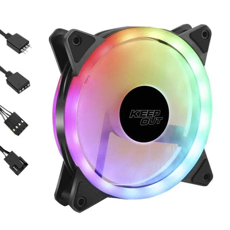 Raffreddamento Aria KeepOut 120mm 1600 RPM XFC-120SR LED RGB Antivibrazione - immagine 1