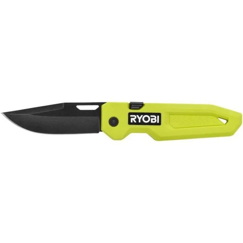 Coltello tascabile pieghevole Ryobi RHCKF-3 lama Drop Point acciaio nero - immagine 1