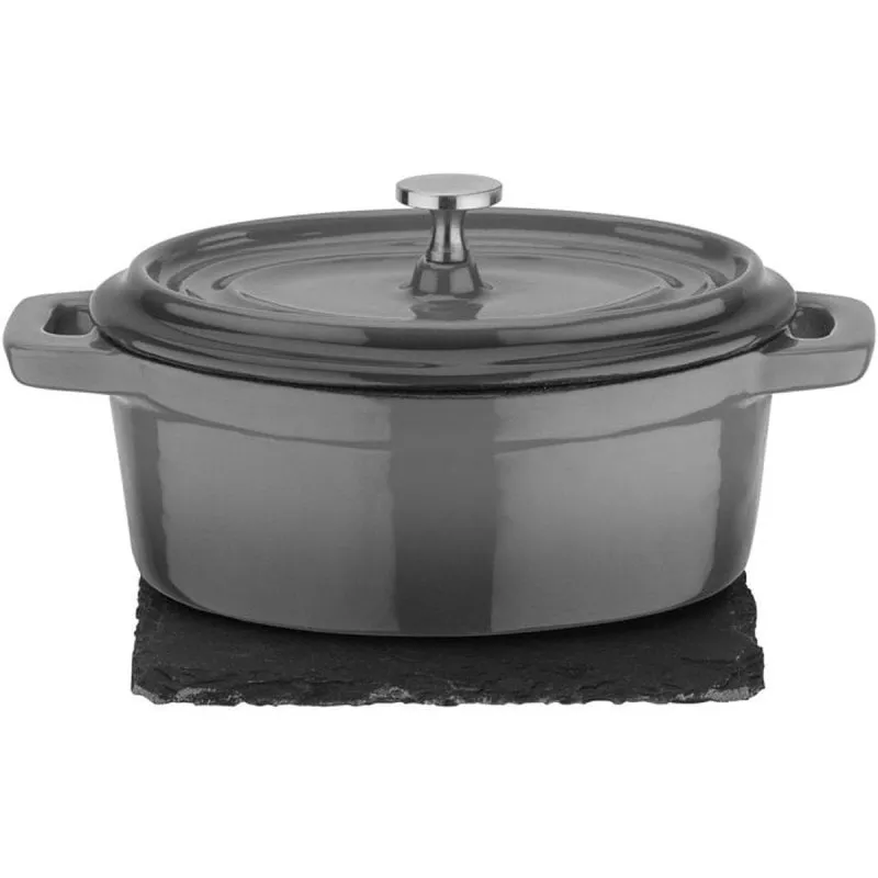 Cocotte ovale Mini GSW 12x10 cm 0,2 L ghisa smaltata induzione set 3 - immagine 1