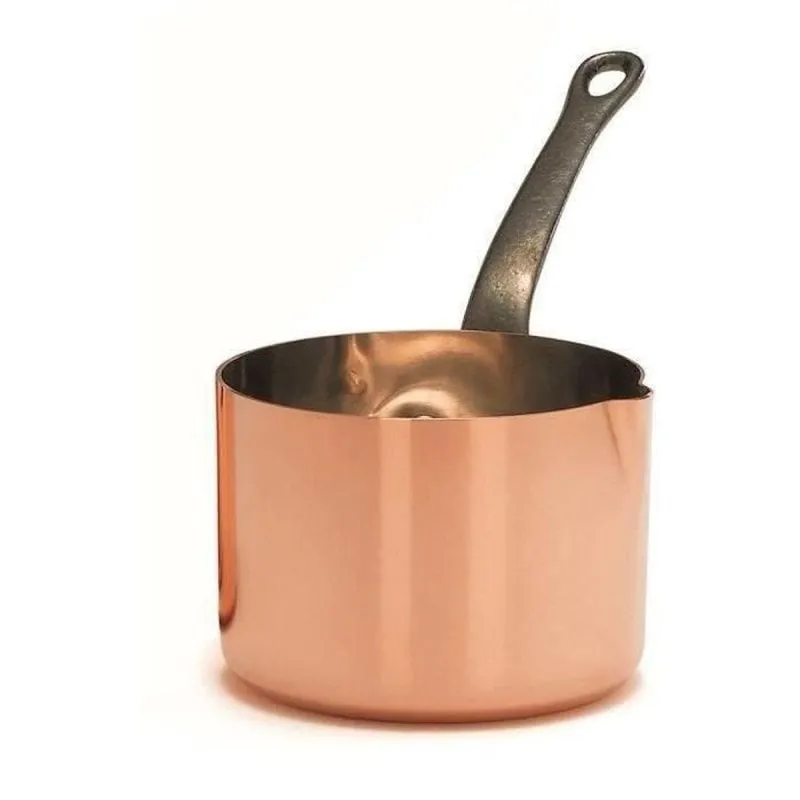 Saucière Baumalu 11 cm rame massiccio interno stagnato manico ghisa - immagine 1
