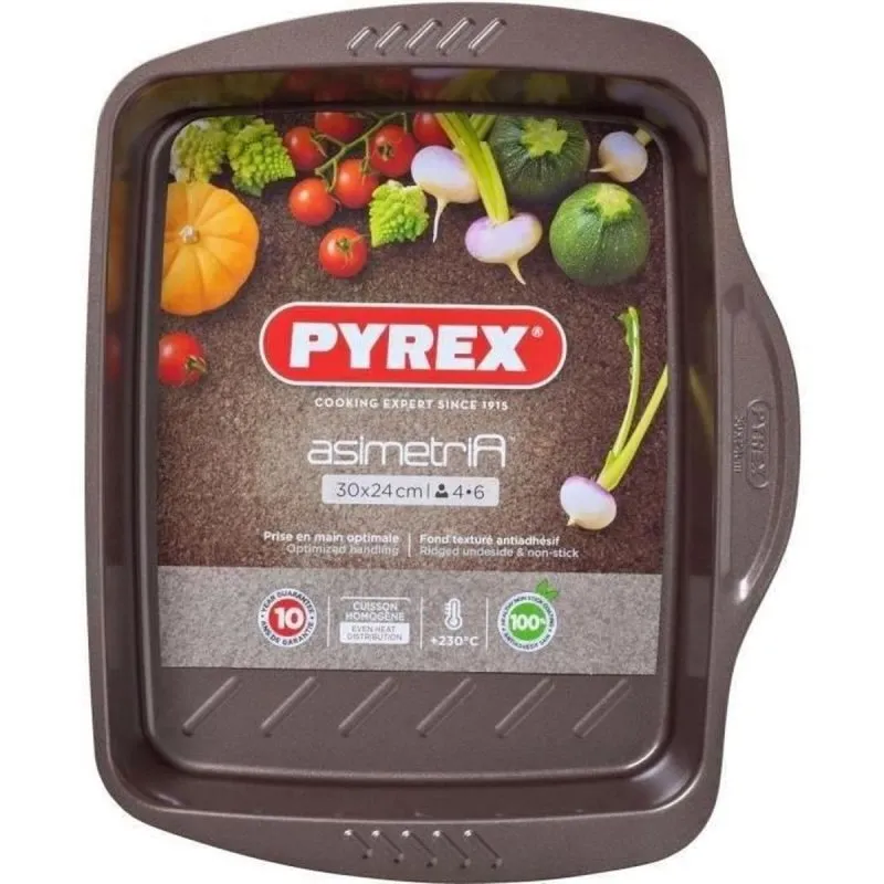 Bandeja Pyrex Asimetria 30x24x5 cm Acciaio Antiaderente Induzione - immagine 1