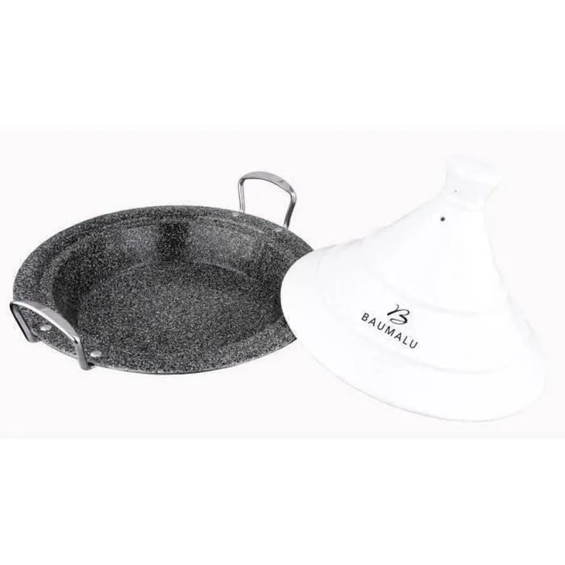 Tagine Baumalu 30 cm Coperchio Ceramica Base Acciaio Antiad. Induzione Forno - immagine 1