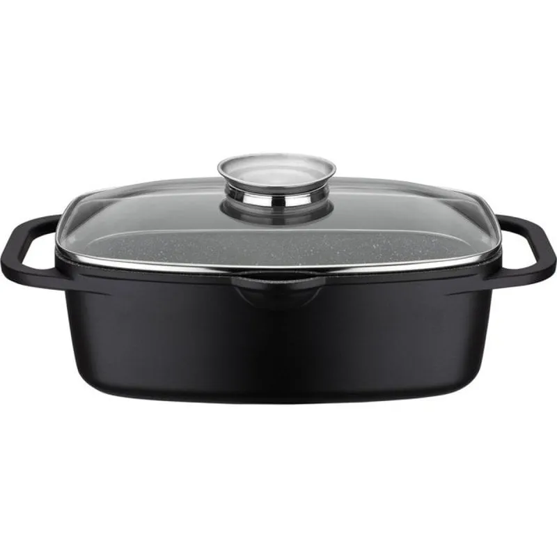 Cocotte GSW Gourmet Granit 6L Induzione Alluminio Antiaderente Nero - immagine 1