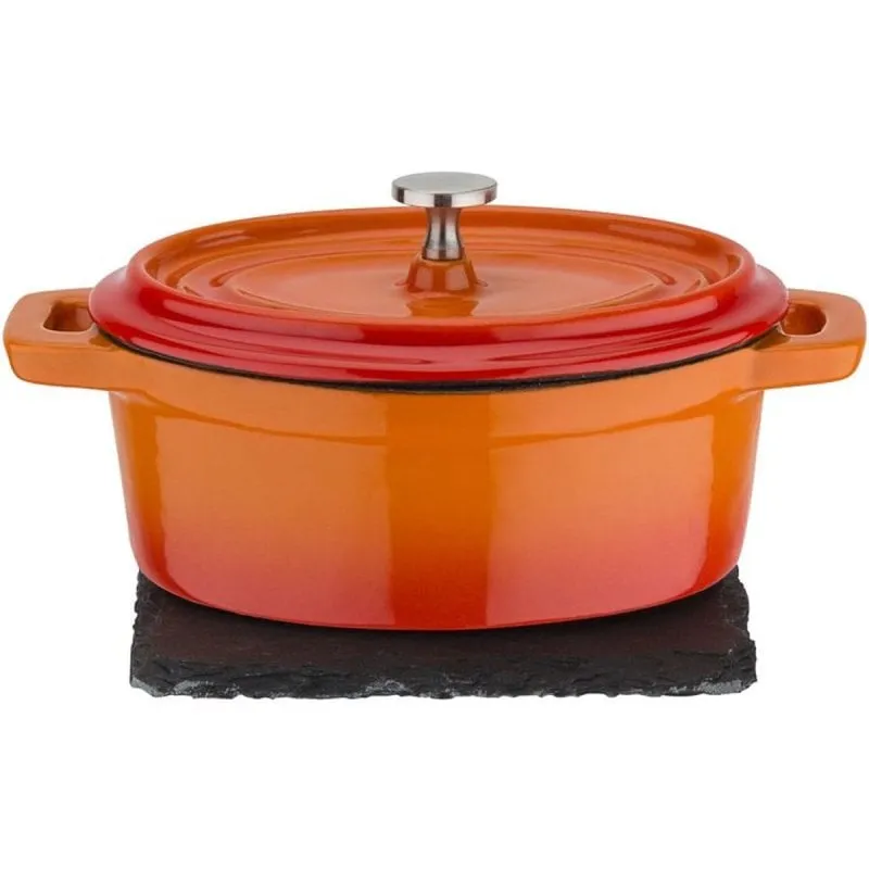 Cocotte Mini Ovale GSW 0,2 L Acciaio Smaltato Induzione Arancione - immagine 1