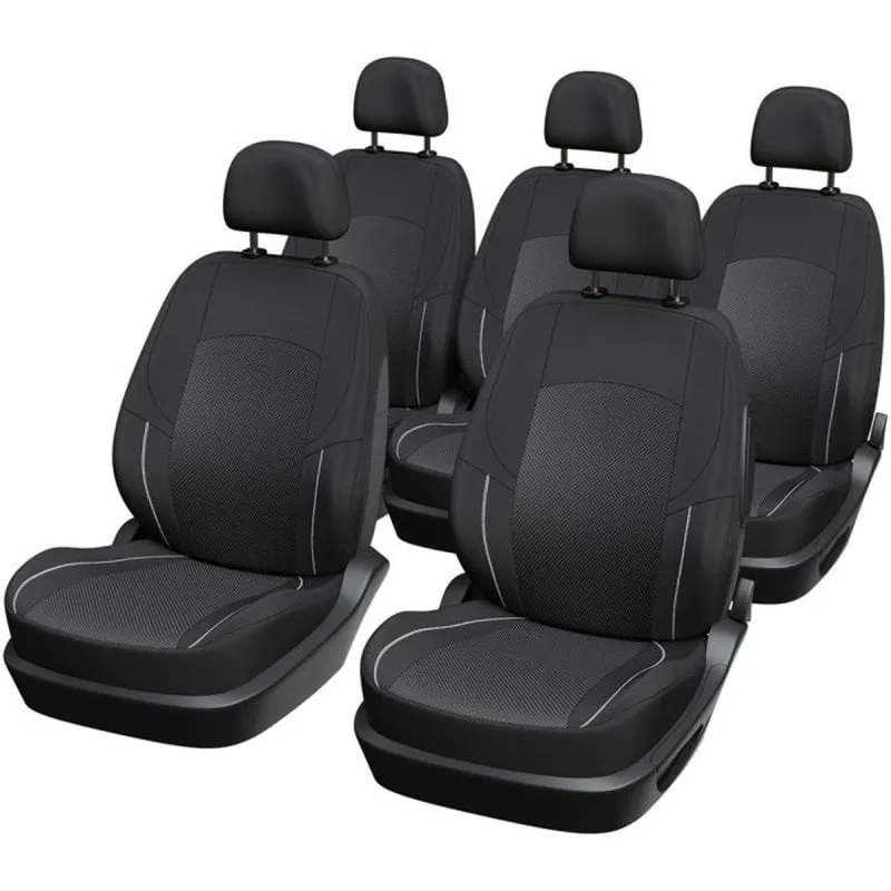 Coprisedile XLC XL Cover Universale 5 Pezzi Nero Grigio Airbag Isofix Monovolume - immagine 1