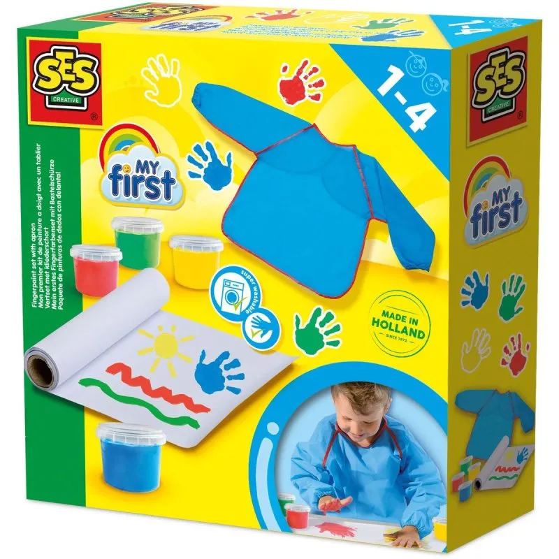 Acquerello SES Creative My First Kit Pittura Dita 4 Colori Lavabili - immagine 1