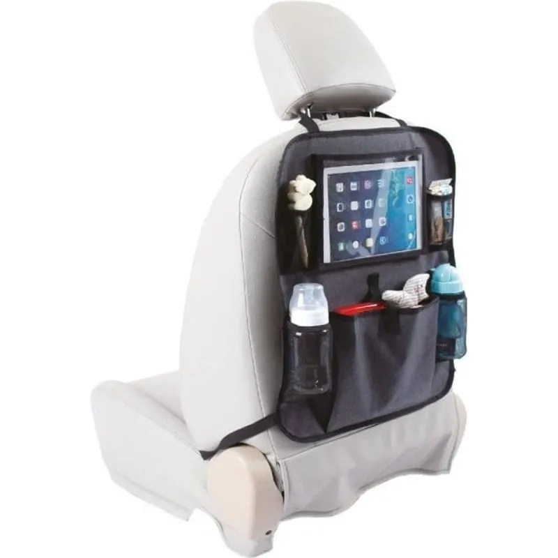 Organizzatore Sedile Auto Tineo Universale Nero Tasca Tablet Scomparti Rete - immagine 1