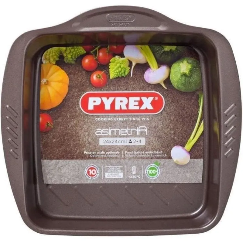 Teglia da forno Pyrex Asimetria 24 x 24 x 6 cm antiaderente grigia - immagine 1