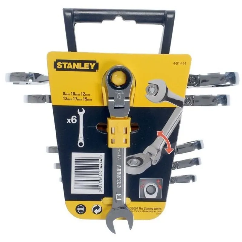 Chiave combinata Stanley 4-91-444 Acciaio Cromo Vanadio 6 pezzi 10-19 mm - immagine 1
