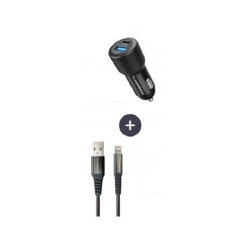 Caricatore auto Thomson 60 W USB-A a L 1,5 m 3A Ricarica rapida - immagine 1