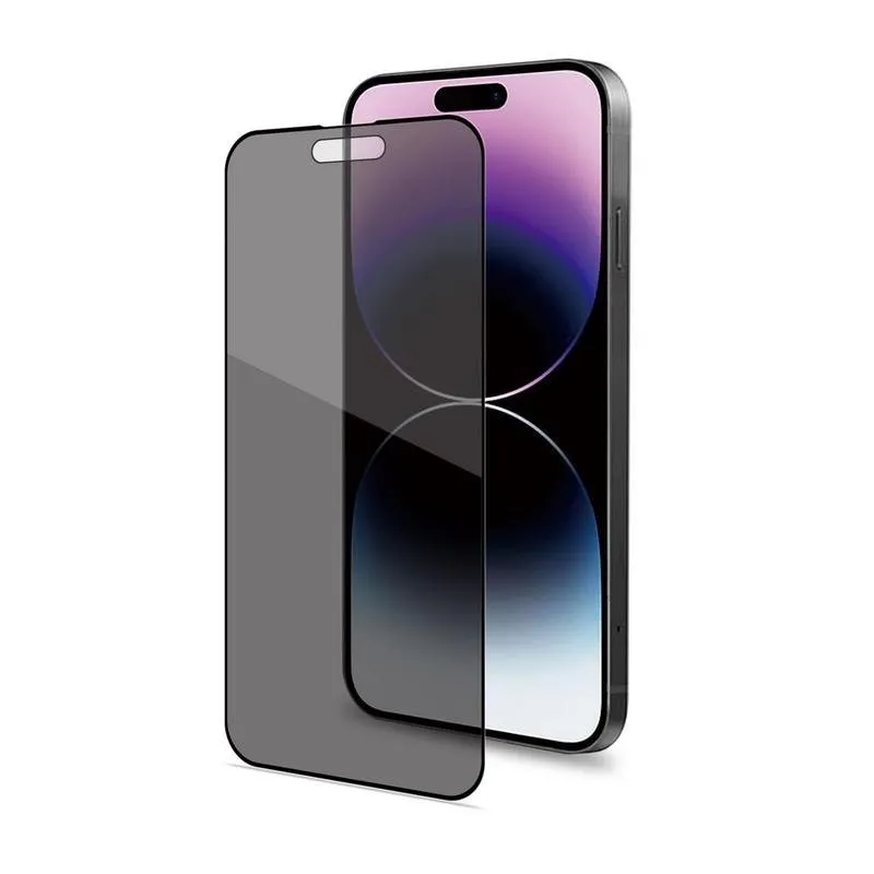 Protettore schermo Privacy Celly per iPhone 15 Pro Max, Vetro temperato, Nero - immagine 1