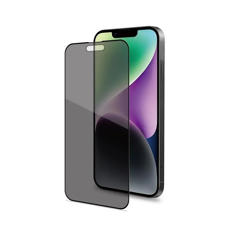 Protettore schermo privacy Celly per iPhone 15, vetro temperato 9H, nero - immagine 1