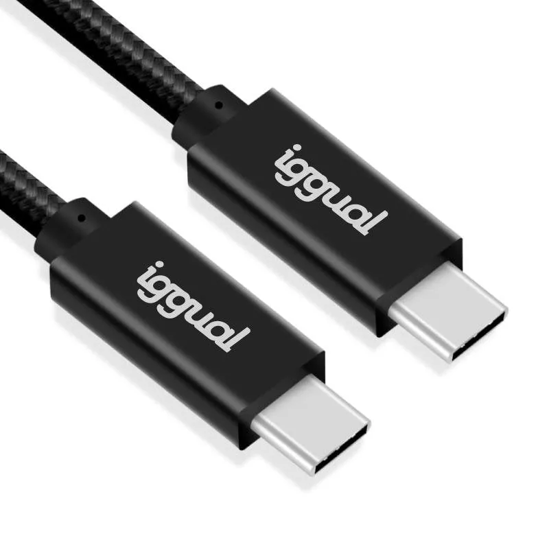 Cavo USB-C IGGUAL 3.2 Gen2x2 100W 5A 4K 1m nylon - immagine 1