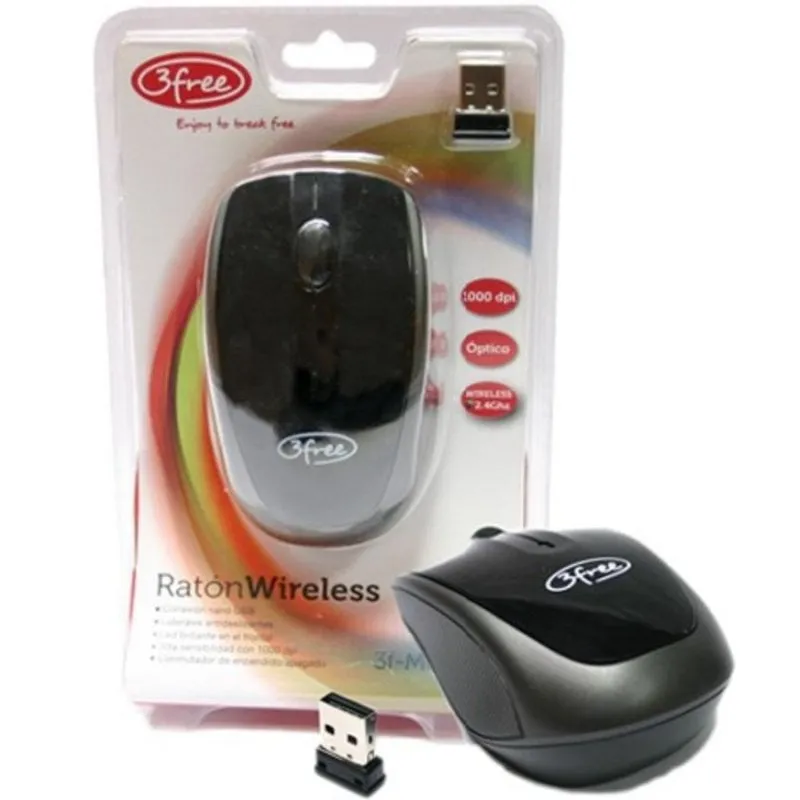 Ratón 3free 3F-MCW401 RF wireless 1000 DPI Nero Ergonomico - immagine 1