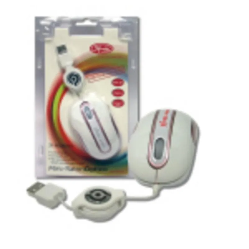 Mouse 3free 3F-MSM201/WP USB Tipo A 800 DPI Bianco Cavo Retrattile - immagine 1