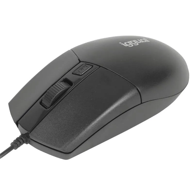 Mouse IGGUAL COM-BUSINESS2 USB Tipo-A 2400 DPI Nero Ambidestro Cablato - immagine 1