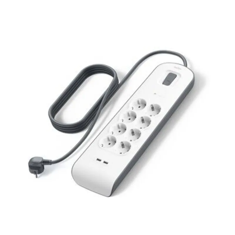 Multipresa Belkin BSV804VF2M-V2 8 prese con protezione e 2 USB-A 2,4 A - immagine 1