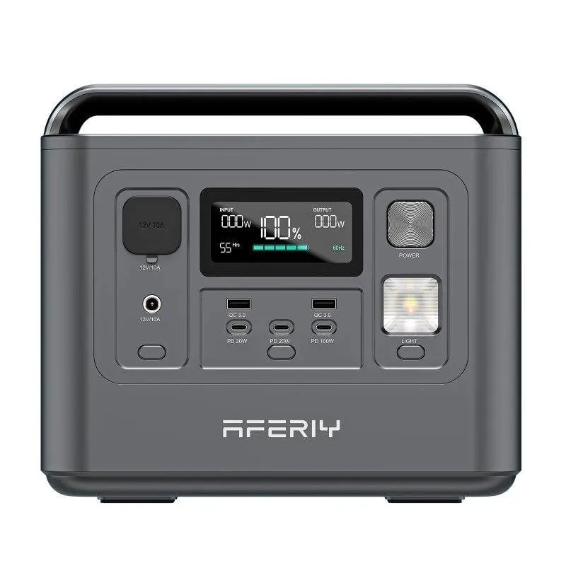 Stazione di energia Aferiy AF-P010 512Wh 3 porte AC e 4 porte USB Batteria Li-ion Caricatore solare MPPT Schermo LCD - immagine 1