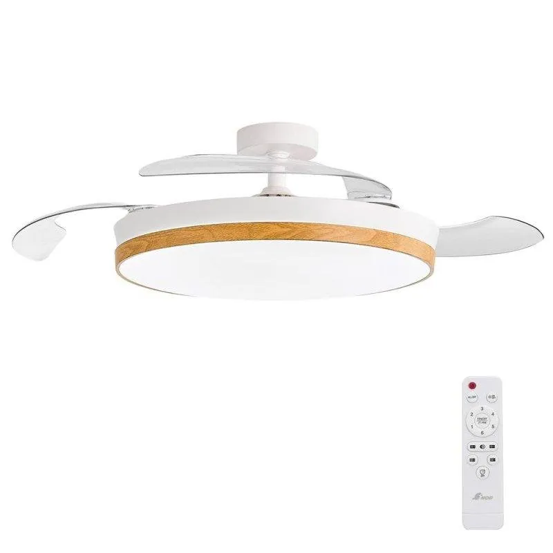 Ventilatore da Soffitto con Luce 3NOD Concept Nature Motore DC 6 Velocità Pale Retrattili Telecomando - immagine 1