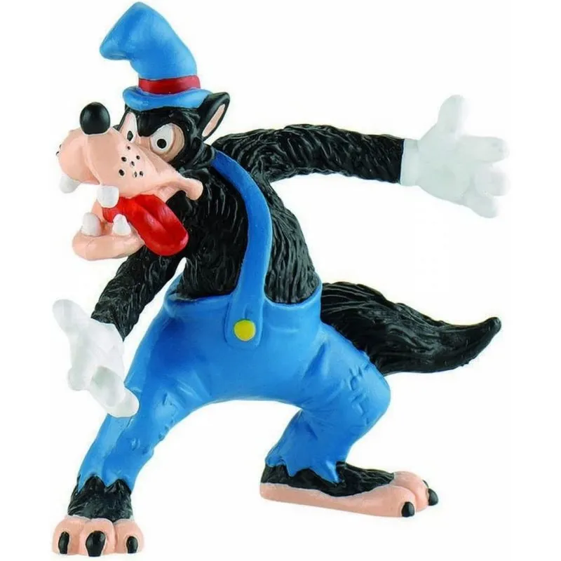 Figura Lupo Bullyland Tre Porcellini Disney 8 cm Dipinta a Mano - immagine 1