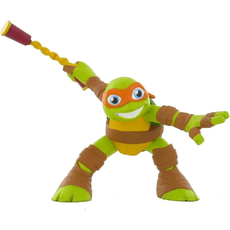 Figura Michelangelo Comansi Tartarughe Ninja 9 cm plastica arancione - immagine 1