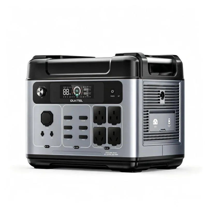 Stazione di energia Oukitel 2400W 2048Wh 4 porte AC Batteria LiFePO4 UPS Ricarica rapida - immagine 1