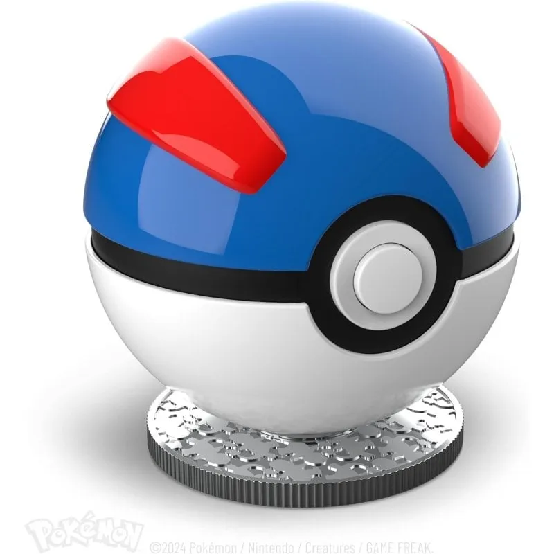 Replica Mini Great Ball Pokémon 8 cm Metallo Sensore Luminoso - immagine 1