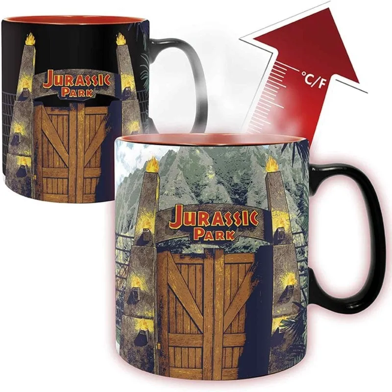 Tazza Magica Abystyle Jurassic Park Porte Parco T-Rex Termica 460 ml - immagine 1