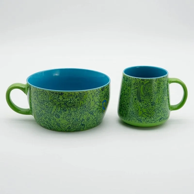 Set Colazione Rick & Morty Tazza 380 ml Ciotola 850 ml Ceramica - immagine 1