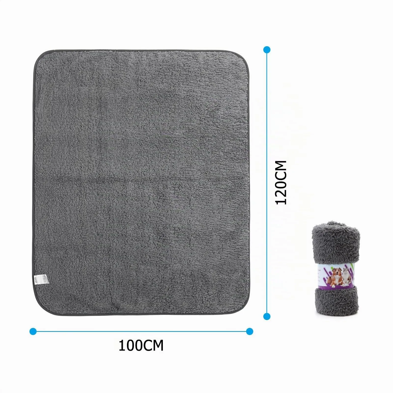Nobleza - Morbida Coperta in Pile per Cani e Gatti. Confezione, Color Grigio, Misure 120 * 100cm - immagine 7