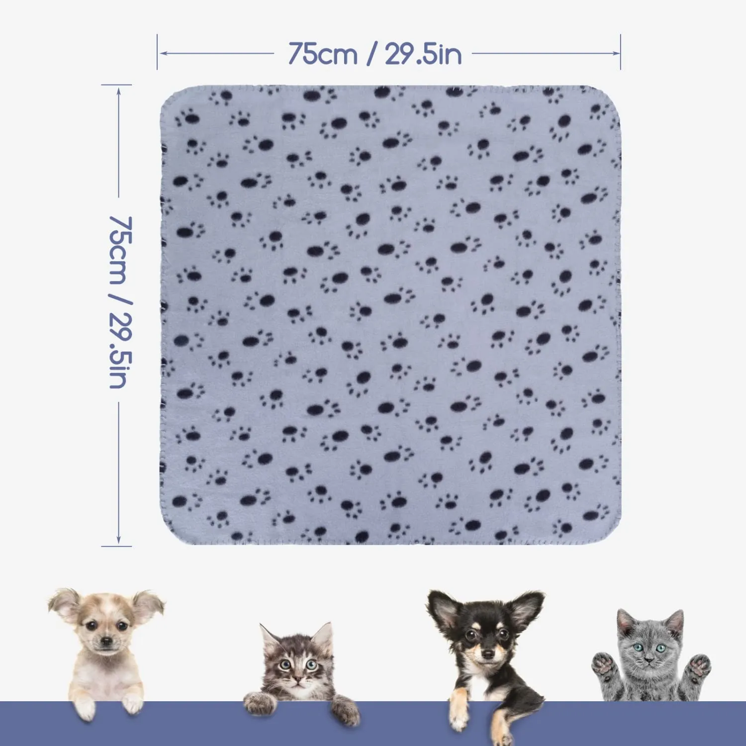 Nobleza 3 Pezzi Coperta per Cane Gatto Lavabile Soffice Durevole, Morbida Coperta in Pile per Cani e Gatti, per Cani, Gatti, Conigli E Altri Animali Domestici, 75 * 75 cm - immagine 4
