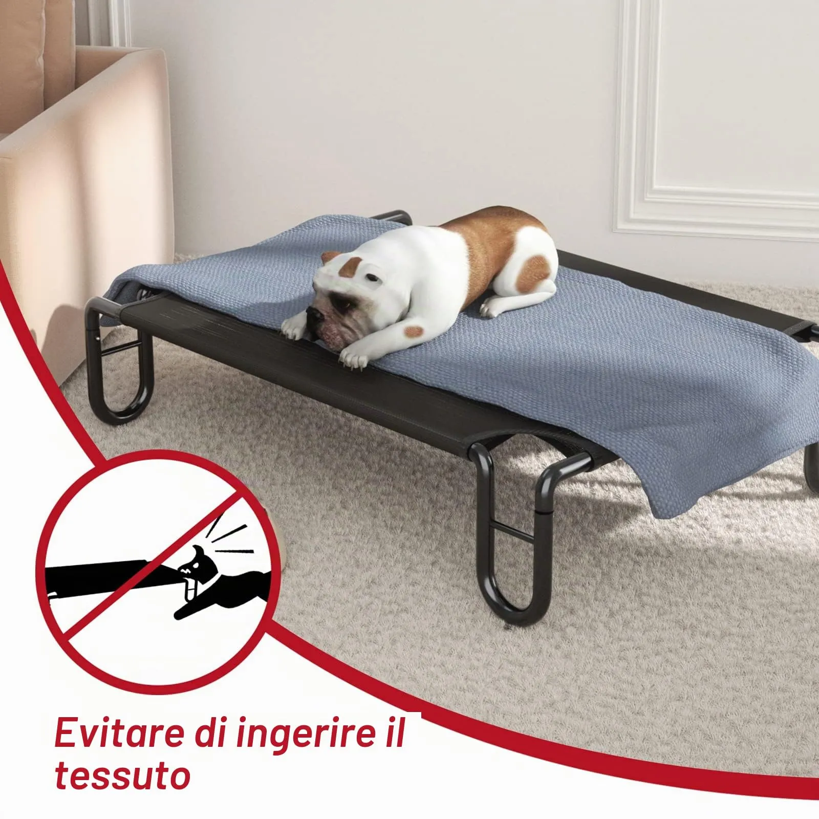 FAYDUDU Cuccia Rialzata Da Esterno per Cani Con Rete Lavabile - immagine 6