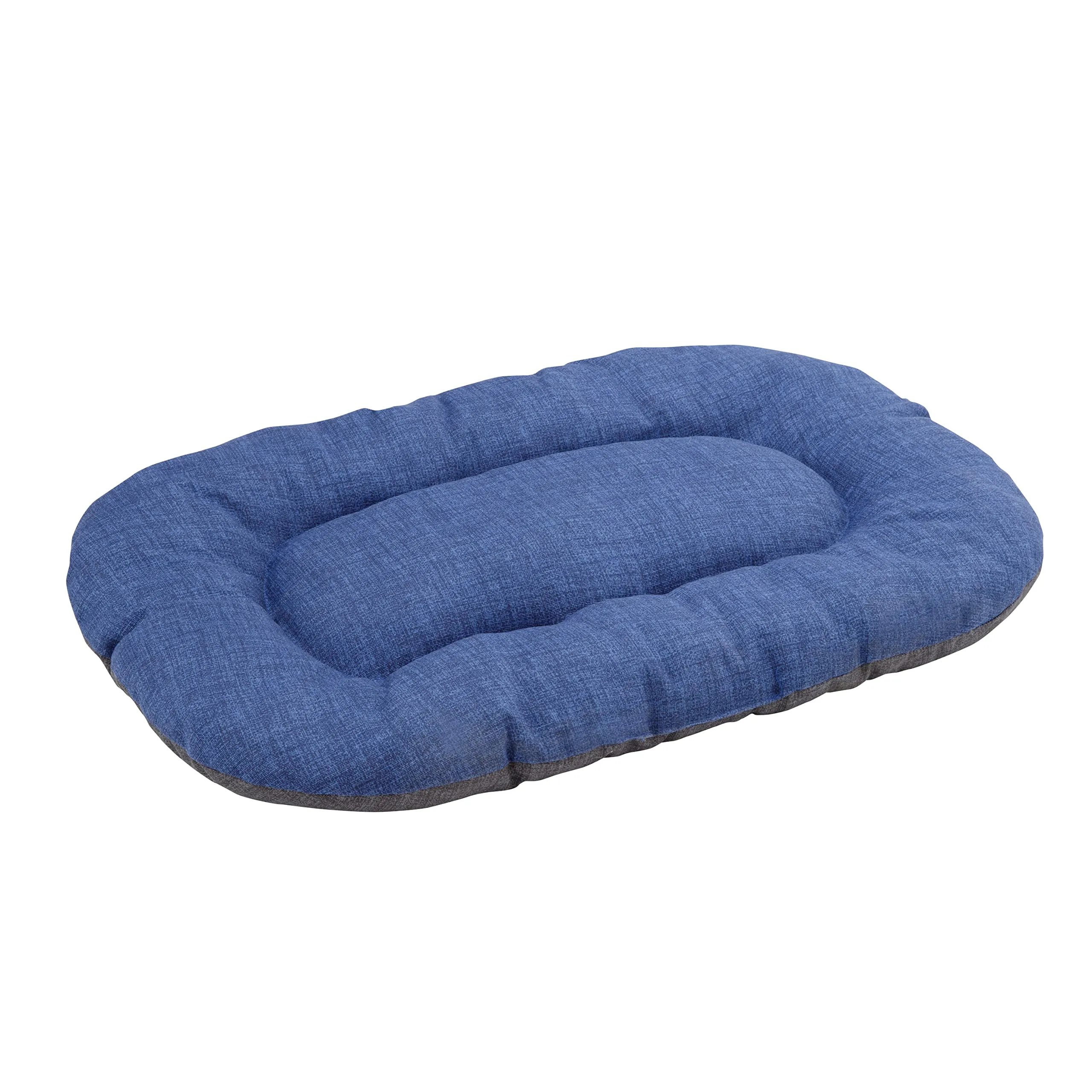 Baroni Home Cuscino Ovale per Cani e Gatti Tessuto Taglia, Imbottito con Morbido Foam, Utilizzabile su Entrambi i Lati (62x100x9 cm, Grigio e Blu) - immagine 1