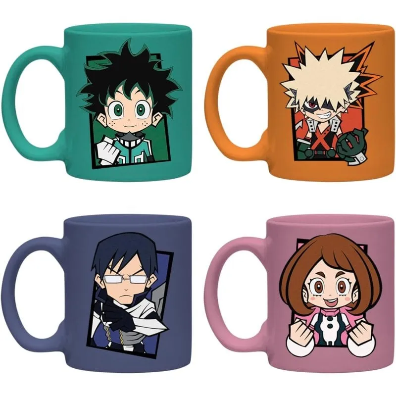 Set Tazza Espresso My Hero Academia Ceramica 150 ml 4 Pezzi - immagine 1