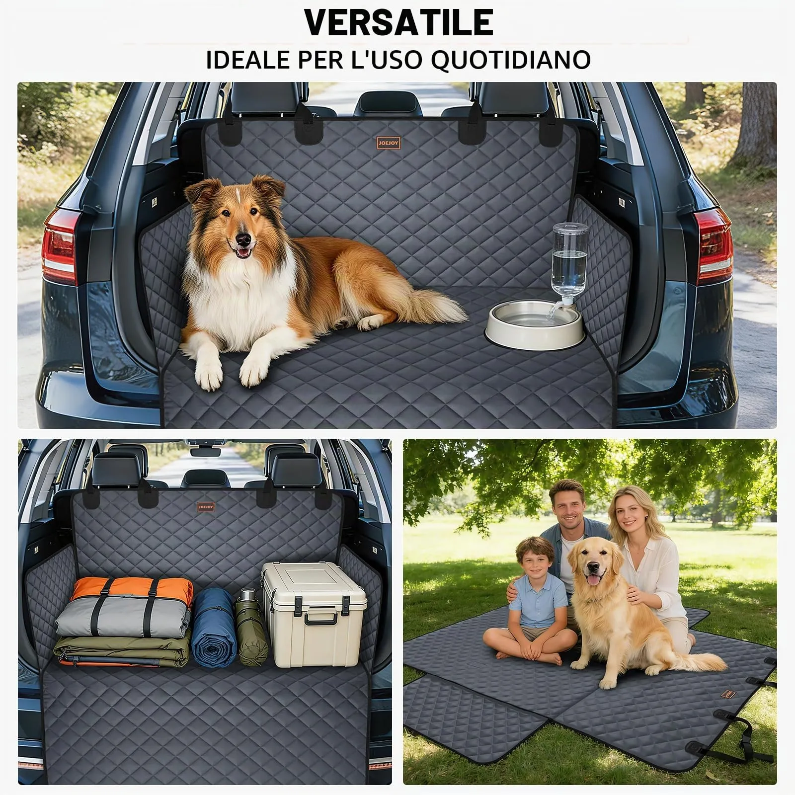 JOEJOY Telo Auto per Cani con Protezione Laterale e Paraurti, Telo Macchina per Cani Universale Antiscivolo Resistente ai Graffi per Station Wagon, Furgoni e SUV - immagine 7
