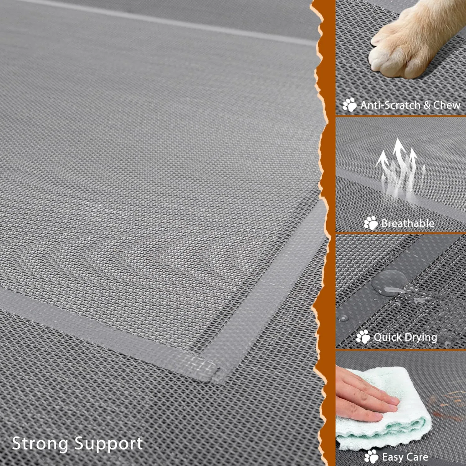 Nobleza Lettino Rialzato per Cani Tagila Piccola, Lettino Rialzato Cane per Giardino E Outdoor, Letto Rinfrescante per Animali Domestici Lavabile, Grigio, S, 87x65x20CM - immagine 4