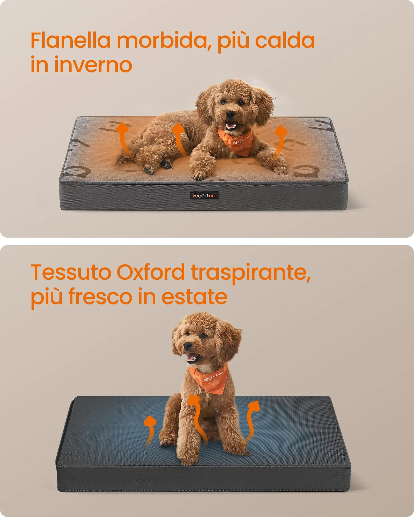 Feandrea Cuccia per Cani, Impermeabile, Sfoderabile, 76 x 51 x 8 cm - immagine 3