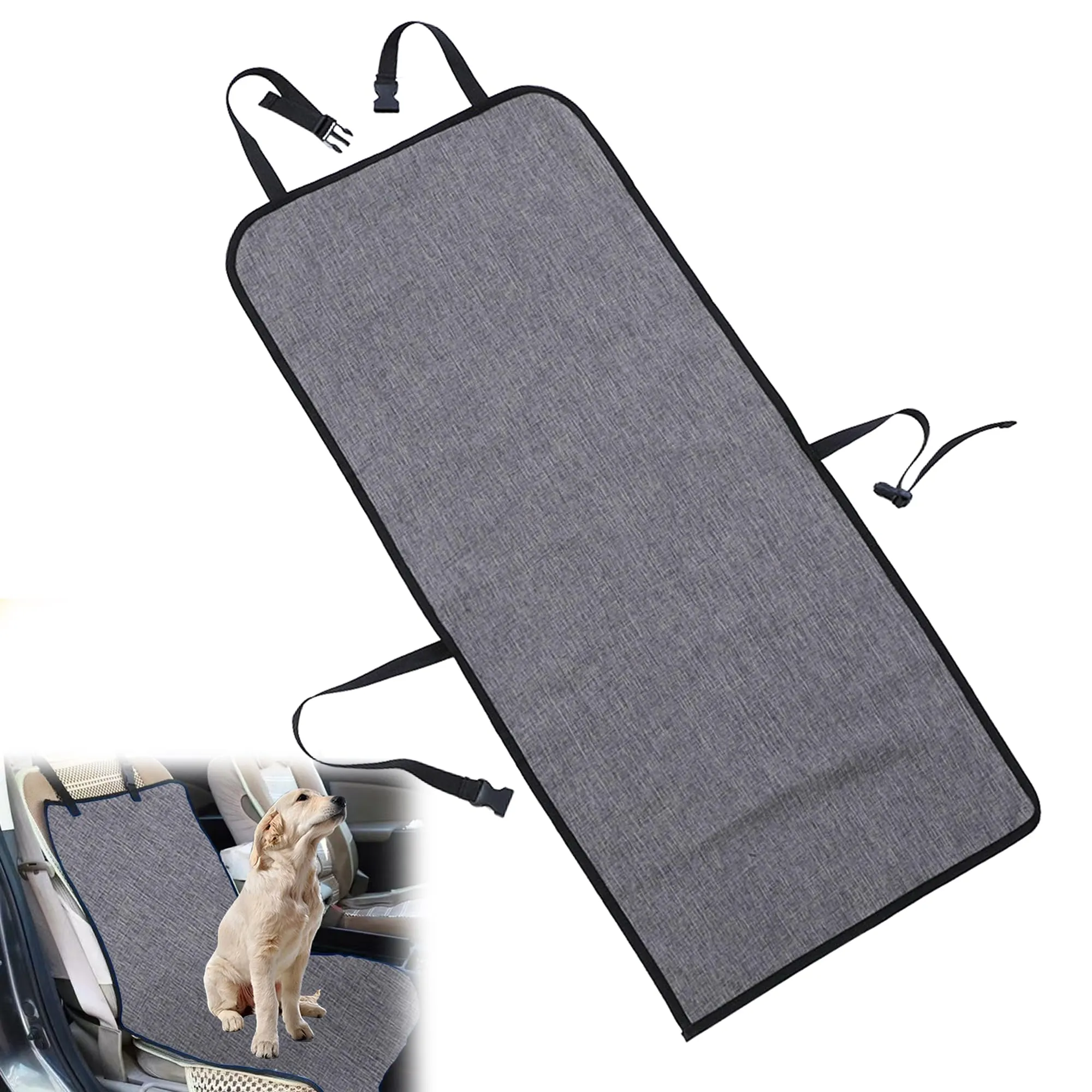 xiruiubao Coprisedile Cani Auto Anteriore, Impermeabile e Antigraffiato Telo Macchina per Cani, Antiscivolo Coprisedile per Cani per Auto, Camion e SUV (109 x 49 cm, Grigio) - immagine 1