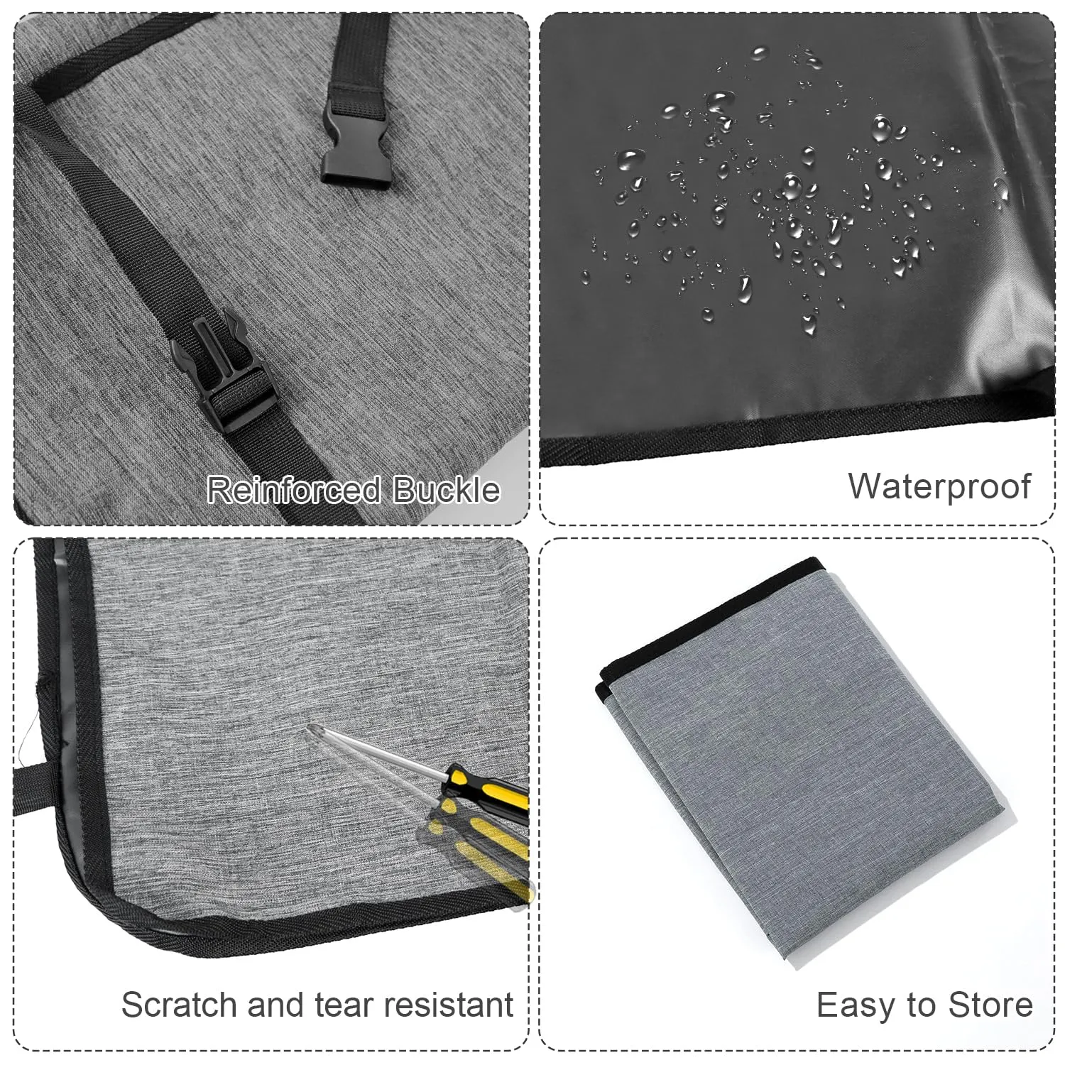 xiruiubao Coprisedile Cani Auto Anteriore, Impermeabile e Antigraffiato Telo Macchina per Cani, Antiscivolo Coprisedile per Cani per Auto, Camion e SUV (109 x 49 cm, Grigio) - immagine 6