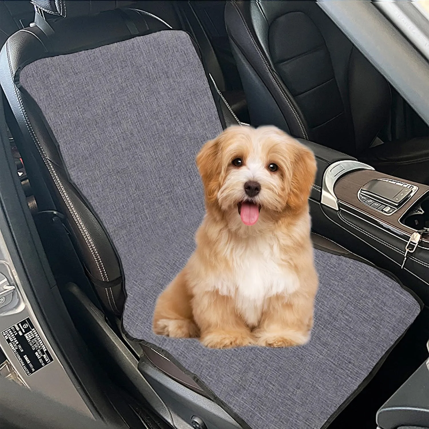 xiruiubao Coprisedile Cani Auto Anteriore, Impermeabile e Antigraffiato Telo Macchina per Cani, Antiscivolo Coprisedile per Cani per Auto, Camion e SUV (109 x 49 cm, Grigio) - immagine 9