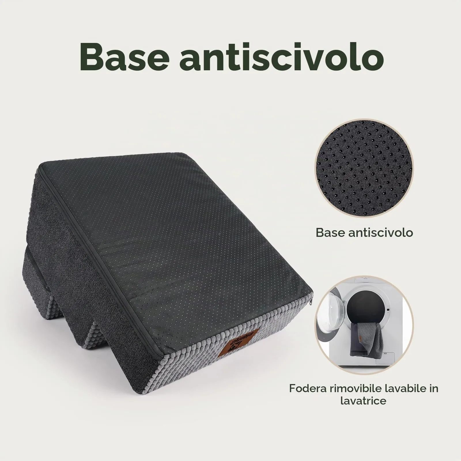 Sytopia Scaletta per cani, altezza 40 cm, 3 gradini, per cani di piccola taglia, in schiuma grigia con rivestimento in tessuto - immagine 5