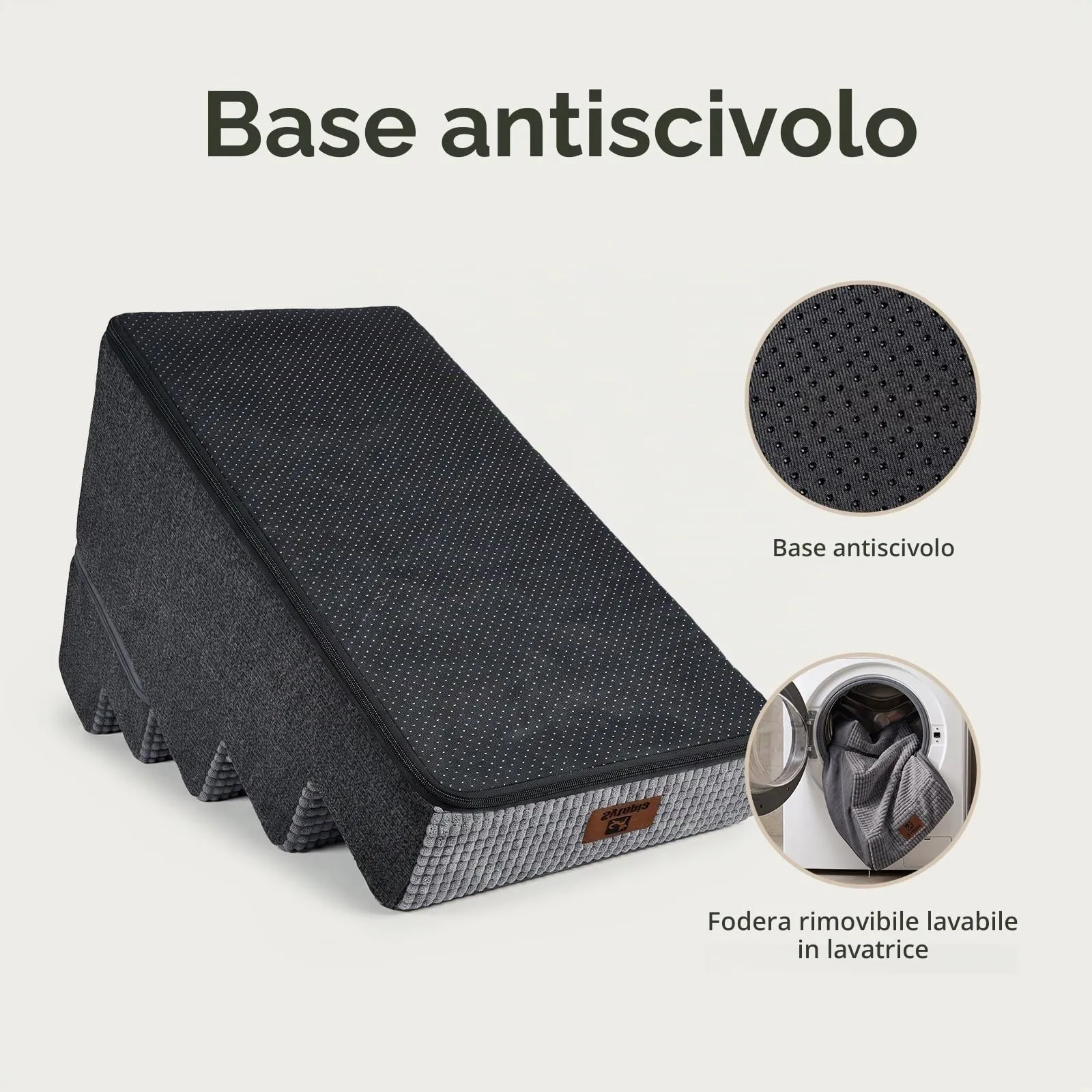 Sytopia Scaletta per cani di taglia grande, altezza 5 gradini, schiuma grigia, 76 x 40 x 57 cm - immagine 6