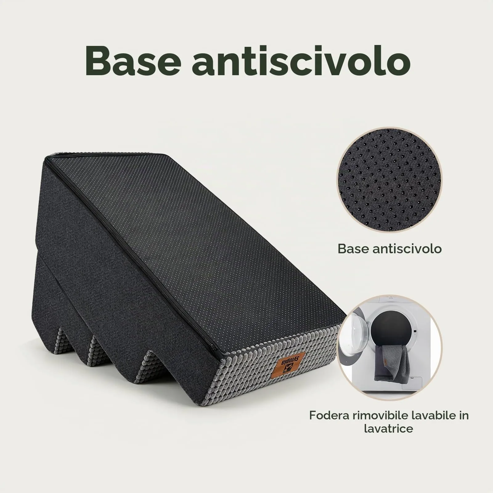 Sytopia Scala per cani di taglia grande, altezza 4 gradini, per letto, divano 50 cm, scala per animali domestici, lavabile, schiuma ad alta densità, per cani anziani feriti (altezza 46 cm, grigio) - immagine 6