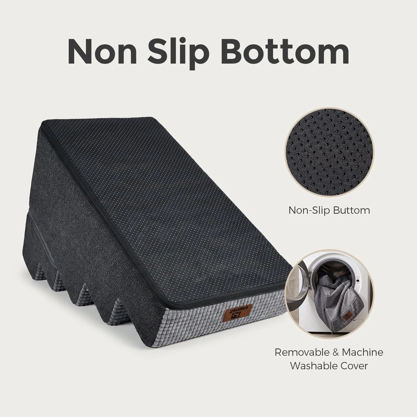 Sytopia Scalini per cani alti 55,9 cm, antiscivolo, scale pieghevoli staccabili a 5 gradini per letto, schiuma ad alta densità, copertura lavabile, 76 x 40 x - immagine 6