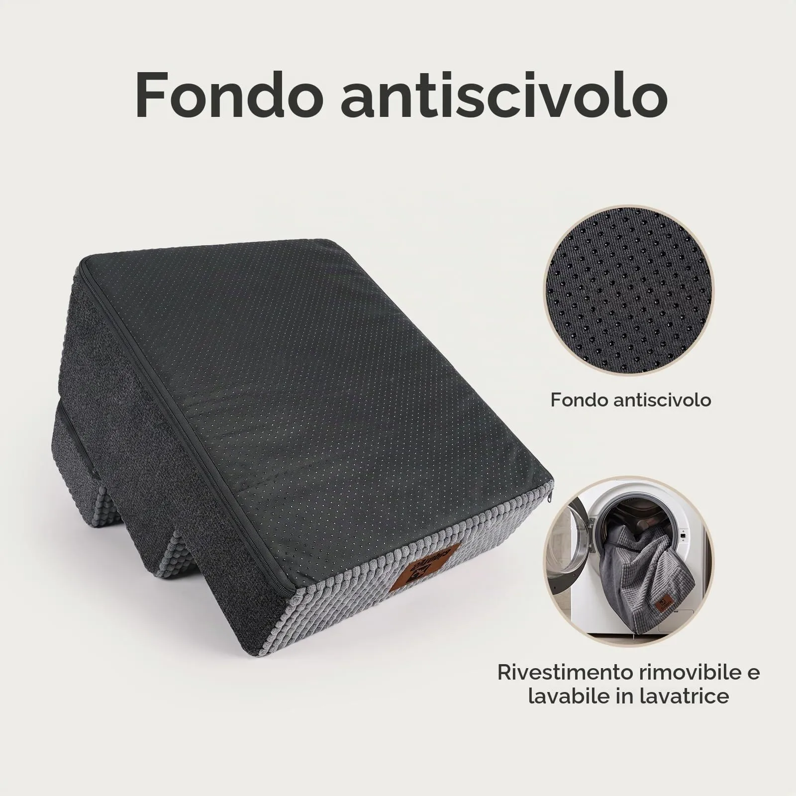 Scaletta per Animali Domestici per Letti Alti e Divani, Gradini per Cani per Salire sul Letto, 3 Gradini Pieghevoli per Cani di Taglia Grande/Media/Piccola e Gatti Anziani, in Schiuma Antiscivolo e - immagine 4