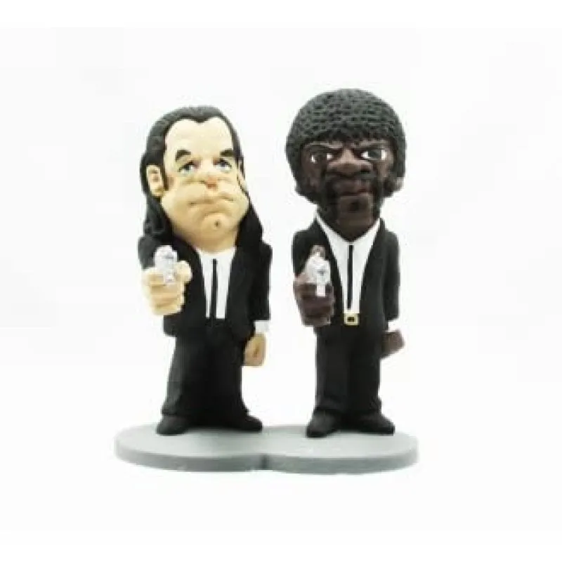 Statua Vincent e Jules Pulp Fiction Resina Artigianale 19 cm - immagine 1