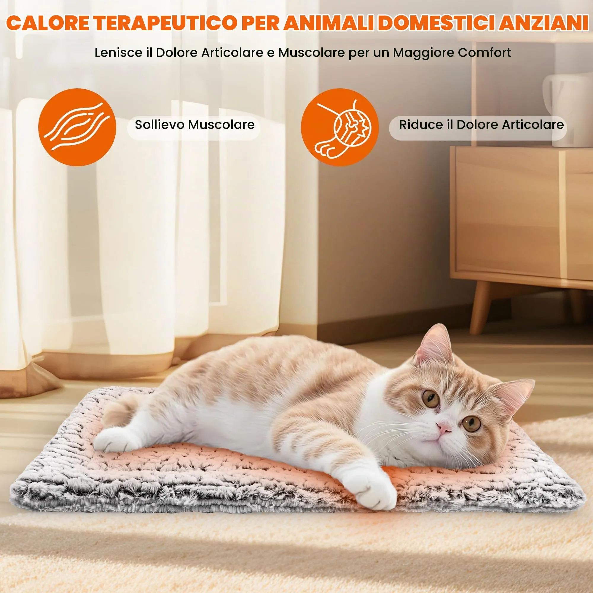 Tappetino Autoriscaldante per Gatti 70x48 cm, Cuscino Riscaldato per Gatti - immagine 5